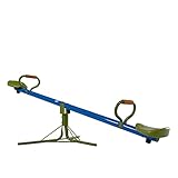 Sandora 40225 Kinder - Wippe mit 360° Rotation XSS006-50kg Gewicht pro Seite mit Boden - Anker für Spaß im eigenen Garten blau/grün