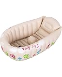 SunClub Baby Badewanne aufblasbar Planschbecken 91x61x29 cm Pool für Kinder mit Warnanzeige Thermometer faltbar für die Dusche oder unterwegs