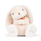 Giant bean Plush Wärmekissen/Stofftier, Bunny Wärmekuscheltier zum Erwärmen in der Mikrowelle/Backofen f. Kinder und Erwachsene, Wärmekuscheltierideal auch für Babys, 26cm 400g