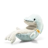 Steiff Kuscheltier Denny Delfin, Süßes Stofftier mit Kunststoffaugen, Kinder, Jungen & Mädchen, Soft Cuddly Friends, Plüschtier 32 cm, Hellblau, 065194