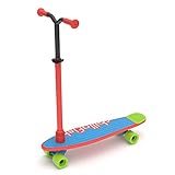 Chillafish Skatieskootie Einsteiger Skateboard und Tretroller mit abnehmbarem Lenker in einem, mehrere Deck & Heck Farboptionen, Kinder Alter 3 +, Rot