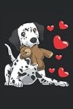 Dalmatiner mit Kuscheltier und Herzen: Notizbuch LINIERT | Eine lustige Kladde für Hundebesitzer und Hundeliebhaber
