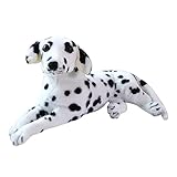 Plüschtier Dalmatiner 30CM Plüschhund Liegend Hunde Kuscheltier für Kinder,30cm Stofftier Hund Lebensecht Weiß Schwarz Dalmatiner Tier Plüsch Puppe Hund Kissen Plüschtier Spielzeug für Jungen Mädchen