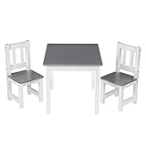 WOLTU Kindertisch mit 2 Stühlen, Tisch und Stühle für Kinder, abgerundete Kanten und Ecken, Kindersitzgruppe aus MDF