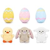 MUFEIRUO 3Pcs Osterei Plüsch Plüschtier, Zip Up kleine Spielzeuge mit Lagerung Osterei Plüschtiere, Osterkorb Stuffers für Kinder Ostern Party Favors Ostern Geschenk für Jungen Mädchen