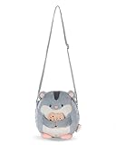 NICI Schultertasche mymochi Hamster Shai 16x17cm - grau - Modische Kawaii-Umhängetasche im niedlichen Plüsch-Design, süße Plüsch-Crossbody Bag - 61819