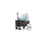 HIKENTURE Bollerwagen Faltbar 65Liter&100KG belastbar - Wiegt nur 4,9KG- Extrem Faltbarer Bollerwagen - Klappbarer Handwagen Einkaufstrolley für Strand Camping Einkauf