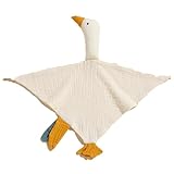 Bambelino Bio-Kuscheltier Ente aus 100% Organic Baumwolle Weiß - Handgefertigtes Stofftier für Babys und Kleinkinder - Hypoallergene Plüschente - Made in Germany - 10cm