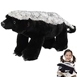 Generisch Dachs Stofftier, Komfortabler Honigdachs-Plüsch | Weiches gefülltes Kuscheltier in Schwarz, Dekoratives für Zuhause, Kinder zu Weihnachten und Geburtstag