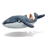 Bavaria Home Style Collection Wal Kuscheltier Spielzeug Die Schnecke und der Buckelwal Stofftier Plüschwal 20 cm Farbe blau-grau Ideen für Kinder ab 3 Jahre