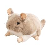 HOMEXYLYL Chinchilla Kuscheltier, 40cm Realistisches Ratten Maus Plüschtier in Liegender Position Weiches Kuscheliges Geschenk für Kinder Und Erwachsene