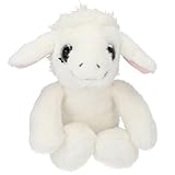 Depesche 13519 SNUKIS - Kuscheltier Lamm, in Weiß, mit glitzernden Augen und Schlappohren, ca. 25 cm großes Plüschtier