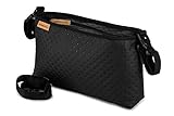 Wickeltasche Buggy Organiser Kinderwagen Organizer Tasche passend alle Kinderwägen Leder schwarze Punkte Eko Leather Dots [075]