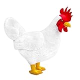 lilizzhoumax Weiß Huhn-Plüschtier 40cm/15zoll Simuliertes Tier Hahn Kawaii Kuscheltier Huhn, Realistische Huhn Plüschspie Geflügel Spielzeug für Wilde Tiere, Geschenk für Kinder Jungen Mädchen