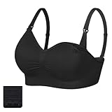 AUYAO Schwangerschafts Still BH - 3 Teiliger Damen Nahtloser Schlaf Seamless BH Mit Zusätzlichen Verlängerungen, Ohne Bügel, Abnehmbarer, Gepolsterter Komfort (L)