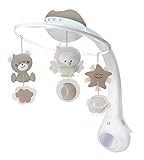 INFANTINO 3 in 1 Projector Musical Mobile - Convertible mobile, table and cot light and projector, with wake up mode to simulate daylight, complete with 6 melodies and 4 nature sounds