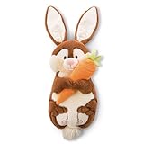 NICI 47351 Hase Poline Bunny mit Karotte – 2 in 1: Kuscheltier & Kuschelkissen für Mädchen, Jungen & Babys Plüschtier-Kissen in einem – Figürliches Kuscheltierkissen, braun/orange, 1 Stück (1er Pack)