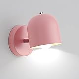 LED kreative Wandlampe kinderzimmer,Wandleuchte Innen Modern Schlafzimmer,E27 Verstellbar Metallkopf Kinder Nachttischlampe,Nordischer Stil Wohnzimmer Bettlampe,für Küche ,Weiß rosa gelb grau (rosa)