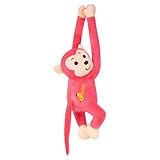 iSpchen plüschtier Affen Soft Toy Gemütliches Schmusetier Animals Kuscheltier Affen mit Langen Armen Plüschfigur zum Kuscheln und Spielen für Kinder & Erwachsene,Rosa