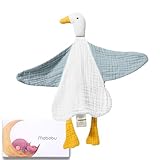 Mababu Schmusetuch Baby Musselin – Bio-Baumwolle & Oeko-TEX® – Kuscheltier Ente – Geschenk zur Geburt, 4-lagig, extra weich, für Neugeborene, Jungen & Mädchen, waschbar, als Schnuffeltuch