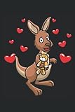 Känguru mit Kuscheltier: Notizbuch LINIERT | Eine lustige Kladde mit Känguru Motiv für Beuteltier Liebhaber