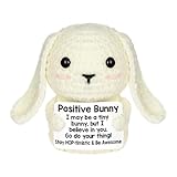 Auiremrti Positive Kaninchen Gehäkelt,Sammlerpuppen,Geburtstagsgeschenke,Handgefertigte, Gehäkelte Positive Süße Kaninchen Geschenke,Kuscheltier Geschenke