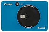 Canon Zoemini C Sofortbildkamera digital 5 MP (Sofortdruck, Sucher, Blitzlicht, Micro SD Kartenslot, Selfie Spiegel (11x8 mm), 5 x 7,6 cm Aufkleber, ZINK Druck tintenfrei) seaside blue