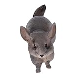 HOLIDYOYO Realistisches Chinchilla Deko Modell Groß Wildtier Figur Für Wohnzimmer Schlafzimmer Büro Stilvolle Tierdekoration