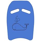 Qetlavee Schwimmbrett Kinder Schwimmhilfe, Schwimmen Kickboard mit Griffen und Cartoon Muster, Schwimmbrett Swimming Training Kickboard mit idealem Auftrieb, Wasserbrett für Kinder (Blau)