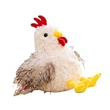 Milageto Plüschhahn, 28 cm, Kuscheltier, Geschenkidee, Cartoon-Kuscheltier, Zimmerdekoration, weiches Hühner-Plüschtier für