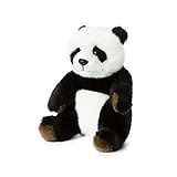 WWF 15183012 WWF00543 Plüsch Panda sitzend, realistisch gestaltetes Plüschtier, ca. 15 cm groß und wunderbar weich, schwarz-Weiss