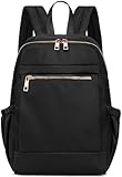 LOIDOU Kleiner Rucksack für Frauen Mini Rucksack Geldbörse Leichtgewicht Mädchen Casual Daypack Bookbag für College Schule Arbeit Reisen, schwarz(35cm)