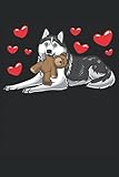 Siberian Husky mit Kuscheltier: Notizbuch LINIERT | Eine lustige Kladde mit Hunde Motiv