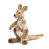 Steiff Kuscheltier Kango Känguru mit Baby, Süßes Stofftier mit Kunststoffaugen, Kinder, Jungen & Mädchen, Plüschtier 40 cm, Beige, 064623