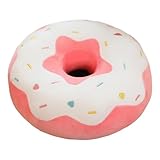 TOPLITHE Donut Kuscheltier Kissen, Rundes Wurfkissen Donut Kissen Weiches Plüschkissen for Sofa Wohnzimmer Dekoration Geschenke(Color:White,Size:58CM/22IN)