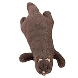 KUKUShining Frettchen Kuscheltier, Weiches Plüschtier Kuscheliges Stofftier Liegende Plüsch Frettchen Spielzeug Geschenkidee Für Die Heimdekoration(Gray)