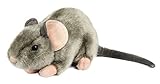 Uni-Toys - Maus grau, liegend - 17 cm (Länge) - Plüsch-Nagetier - Plüschtier, Kuscheltier