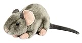 Uni-Toys - Maus grau, liegend - 17 cm (Länge) - Plüsch-Nagetier - Plüschtier, Kuscheltier