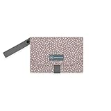 emma & noah Wickelunterlage für Unterwegs, 82x52 cm (gefaltet 25x18 cm), Abwaschbar, Wickeltasche mit Windeltasche für den Kinderwagen, Organizer für Windeln und Feuchttücher (Blume Berry)