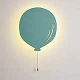 Lights4fun Mintgrüner LED Luftballon aus Metall Wandleuchte Nachtlicht batteriebetrieben