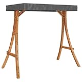 vidaXL Bugholz Schaukelgestell mit Anthrazit Dach Holzgestell Gestell Rahmen für Hollywoodschaukel Gartenschaukel Schaukelbank Teak-Finish