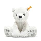 Steiff Kuscheltier Lasse Eisbär, Süßes Stofftier mit Kunststoffaugen, Kinder, Jungen & Mädchen, Friends, Plüschtier 28 cm, Weiß, 062636