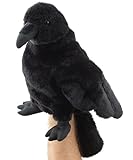 Uni-Toys - Handpuppe Rabe mit drehbarem Kopf - 31 cm (Höhe) - Plüsch-Puppe, Vogel - Plüschtier, Kuscheltier