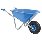 Matrix Kinderschubkarre hohe Qualität 40kg Schubkarre Kinder blau Garten Spielzeug Vollgummirad | Kinder ab 3 | belastbar bis 40kg | leicht, sicher & stabil | einteiliger Rahmen | 20l Mulde