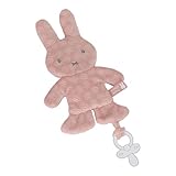 Miffy Kuscheltier Flower Rose – 23 cm – Schnullerkette – Geburt – Ultra weich – leicht zu greifen – tragbar – Baby Mädchen oder Jungen – Pastellfarben – Geschenkidee – Dekoration für das Zimmer