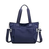 YANAIER Damen Handtaschen Schultertasche Wasserdicht Nylon Casual Multifunktionale Umhängetaschen Damen Hobos Schultertasche Shopper Tasche Dunkelblau