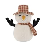 Apricot Lamb Schneemann Plüschtiere für Kinder, weiche niedliche Kuscheltier für Baby Mädchen und Jungen, Flauschige Weihnachten Schneemann Weiß 23 cm