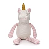 FLUFFYFUN 100% Bio-Baumwolle Einhorn Kuscheltier Baby Einhorn Rosa 18cm, stofftier für Neugeborene