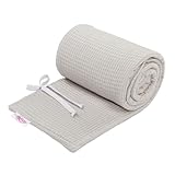 babybay Baby Kantenschutz Waffelpiqué (Made in EU) - Bettschutz in vielen Farben und Größen, 100% Baumwolle, Oeko-Tex 100 (weißgrau, für Modell Maxi, Boxspring und Comfort Plus)