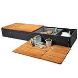 Meppi Sandkasten/Bank aus Holz für Terrasse und Balkon - Schmale Sandkiste für Kinder